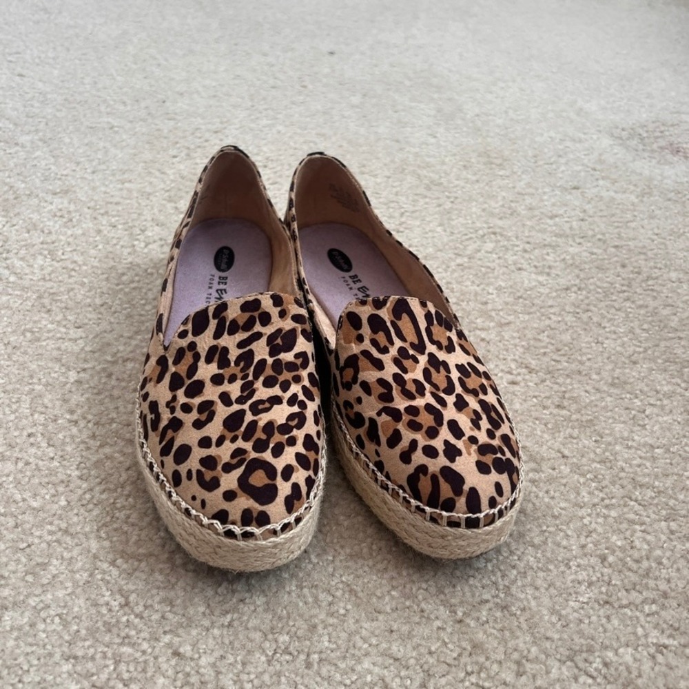 Dr.‎ Scholl's Leopard Espadrille Slip On Loafers Comfort Shoes Size 9.5